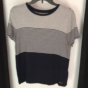 Abercrombie and Fitch Navy & White Striped Tee